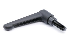 Rękojeść nastawna dźwignia z trzpieniem gwintowanym GN300-92-M12-32-SW, kolor czarna - ELESA+GANTER