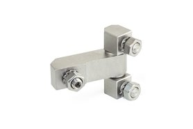 Zawias trzyczęściowy 51 x 50 mm | typ C, montaż od tyłu, stal nierdzewna AISI 303 | trzpienie gwintowane M8 - GANTER GN 129.2-50-51-C-NI