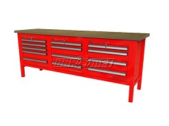 STÓŁ WARSZTATOWY Z SZAFKAMI - 2070x600 mm - FAST SERVICE (P-3-141-01)