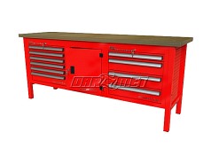 STÓŁ WARSZTATOWY Z SZAFKAMI - 2070x600 mm - FAST SERVICE (P-3-163-01)