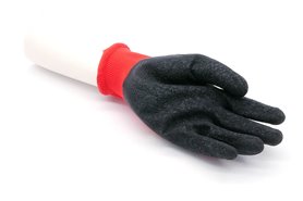 Rękawice robocze czerwone poliestrowe z lateksem, 481, rozmiar 7 - Consorte