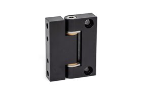 Zawias precyzyjny 40 x 50 mm, skrzydła D-A (wewn./zewn.) | śruby M5 | aluminium czarne - ELESA+GANTER GN 7580-ALS-40-50-D-A
