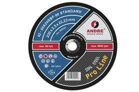 Tarcza wypukła do cięcia PRO-LINE | wersja STANDARD | typ 42 | 230 x 2,5 x 22,2 mm | 95A24RBF - ANDRE 020233