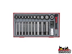 Zestaw nasadek trzpieniowych sześciokątnych z chwytem kwadratowym 1/2", TTHEX23 - 20 szt. - TENGTOOLS 6885-0106