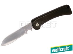 Nóż do kabli z uchwytem z tworzywa, długość ostrza: 85 mm - WOLFCRAFT WF4122000