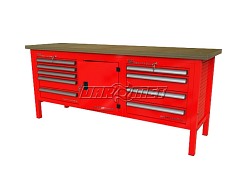 STÓŁ WARSZTATOWY Z SZAFKAMI - 2070x600 mm - FAST SERVICE (P-3-161-01)