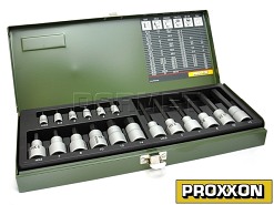 Zestaw nasadek do śrub imbusowych 1/2" i 1/4" - 18 części - PROXXON (PR23100)