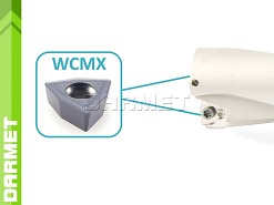 Wiertło składane 24 mm 3xD na płytki wieloostrzowe WCMX | chwyt walcowy 25 mm | chłodzenie wewnętrzne - DARMET (DE00WC04-25-240)