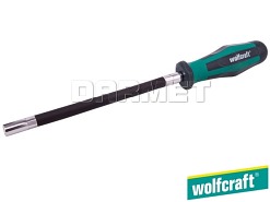 Wkrętak do końcówek z elastycznym trzpieniem, gniazdo sześciokątne: 1/4", długość: 289 mm - WOLFCRAFT WF1236000