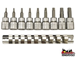 Zestaw nasadek trzpieniowych do gniazd TORX z chwytem kwadratowym 3/8", M3813TPX - 9 szt. - TENGTOOLS (6884-0107)