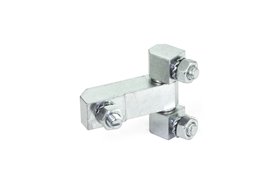 Zawias trzyczęściowy 40 x 53 mm | typ C, montaż od tyłu, stal ocynkowana | trzpienie gwintowane M6 - GANTER GN 129.2-53-40-C-ST