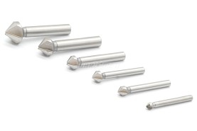 Pogłębiacz stożkowy 90° 3-ostrzowy z chwytem walcowym | DIN 335-C | HSS | 6,3 - 20,5 mm - komplet 6 sztuk - 43150001