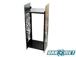 Stojak na drewno kominkowe | 46 x 35 x 115  cm | blacha 2,5 mm | WZÓR: DRZEWO - DARMET
