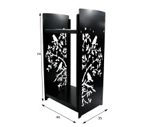 Stojak na drewno kominkowe | 46 x 35 x 115  cm | blacha 2,5 mm | wzór: PTAK - DARMET