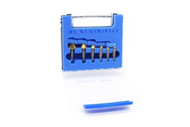 Zestaw pogłębiaczy 90° HSS-XE+TiN, asymetryczne ostrza, długie, uchwyt 1/4" udarowy, DIN 335 - 6,3 - 20,5mm - 403095020 | KARNASCH