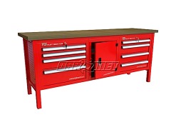 STÓŁ WARSZTATOWY Z SZAFKAMI - 2070x600 mm - FAST SERVICE (P-3-166-01)