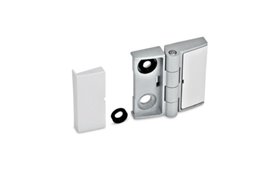 Zawias 60 x 60 mm, regulacja jednostronna, srebrny, odlew z cynku - ELESA+GANTER GN 238-60-60-EJ-SR