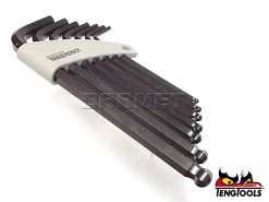 Zestaw kluczy imbusowych z kulistą końcówką, 7 szt. - TENGTOOLS (10955-0202)