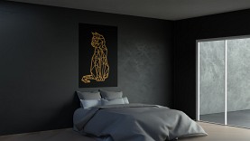 Dekoracja ścienna do salonu | kot geometryczny | ażur 50 cm - DARMET