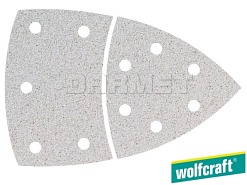Nakładki ścierne samoprzyczepne do farb i lakierów, granulacja: 40, 80, 120, wymiar narożnika: 95 mm - 15 sztuk - WOLFCRAFT WF1189000
