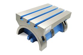 Stół frezarski uchylny z korbką 256 x 381 mm - ROWEK TEOWY 3 x 16 mm - DARMET DM_SUZK_254_381_RACZ