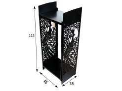 Stojak na drewno kominkowe | 46 x 35 x 115  cm | blacha 2,5 mm | wzór: PAW - DARMET