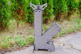 Duży piecyk kominek rakietowy survivalowy składana kuchenka polowa | stal konstrukcyjna 3 mm - DARMET