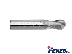 Frez trzpieniowy do metalu 5 mm | 2-ostrzowy | krótki z czołem kulistym | chwyt walcowy DIN327-B KR HSS-E - FENES 0641-552-102-730