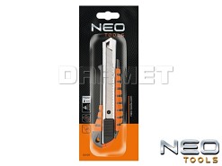 Nóż z ostrzem łamanym, metalowy korpus, szerokość ostrza: 18MM - NEO TOOLS (63-011)
