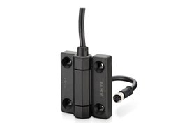 Zawias z przepustem przewodu elektrycznego 70 x 60 mm | otwory stożkowe M6, przewód do góry, złącze żeńskie | przewody 4 m + 1 m - ELESA+GANTER CFM-PC.70-SH-6-C-A4+B1