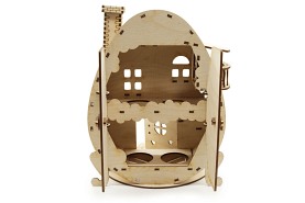 Ozdoba wielkanocna | drewniany domek na jajka