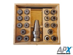 Oprawka zaciskowa do tulejek ER16 x 8 szt. - DIN30 - 60MM - komplet - APX (7617)
