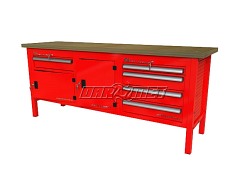 STÓŁ WARSZTATOWY Z SZAFKAMI - 2070x600 mm - FAST SERVICE (P-3-168-01)