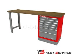 Mocny metalowy stół warsztatowy 209x60cm - FAST SERVICE (T-19-01)