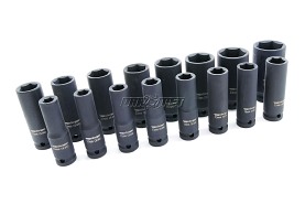 Nasadki udarowe w skrzynce | 1/2" | 16 elementów | długie 10 - 32 mm - ADLER AD-16D 3510.6