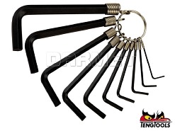 Zestaw kluczy imbusowych na kółku, 10 szt. - TENGTOOLS (10582-0203)