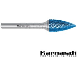 Pilnik obrotowy łukowy ostry SPG z powłoką Blue-Tec, frez do metalu - 20 x 38MM, długość 83MM, chwyt 6MM - KARNASCH (115061-115)