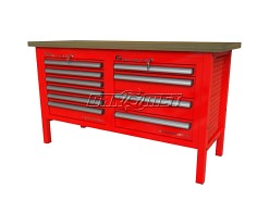 STÓŁ WARSZTATOWY Z SZAFKAMI - 1400x600 mm - FAST SERVICE (P-3-064-01)