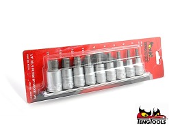 Zestaw nasadek trzpieniowych sześciokątnych z chwytem kwadratowym 1/2", M1212 - 9 szt. - TENGTOOLS (1907-0101)