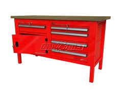 STÓŁ WARSZTATOWY Z SZAFKAMI - 1400x600 mm - FAST SERVICE (P-3-068-01)