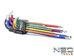 Zestaw kluczy sześciokątnych z kulistymi końcówkami 1,5 - 10MM - 9 sztuk - NEO TOOLS (09-512)