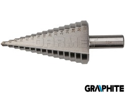 Wiertło stopniowe HSS, stopniowanie co 2MM, średnica: 4-32MM - GRAPHITE (57H740)