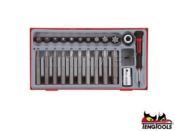 Zestaw nasadek sześciokątnych z system Torx i chwytem kwadratowym 1/2", TTTX23 - 20 szt. - TENGTOOLS (6886-0105)