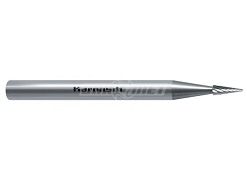 Pilnik obrotowy MINI-UNI stożkowy ostry | nacięcie uniwersalne | SKM | węglik spiekany | frez do metalu 1,5 x 4 mm - KARNASCH (113196-005)