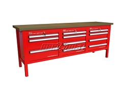 STÓŁ WARSZTATOWY Z SZAFKAMI - 2230x600 mm - FAST SERVICE (P-3-145-01)