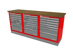 Mocny metalowy stół warsztatowy z szafkami 209x60cm - FAST SERVICE (T-19-19-19-01)