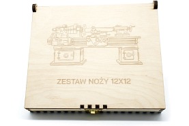 Pudełko drewniane na noże tokarskie lutowane 1212