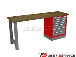Mocny metalowy stół warsztatowy 209x60cm - FAST SERVICE (T-13-01)