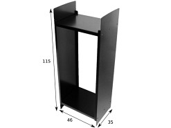 Stojak na drewno kominkowe | 46 x 35 x 115  cm | blacha 2,5 mm | wzór: PEŁNY - DARMET