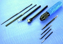 Aluminiowa rękojeść do gratowania | Pokrycie antypoślizgowe | Uniwersalna | Z uchwytem 3-szczękowym - NOGA PV1000